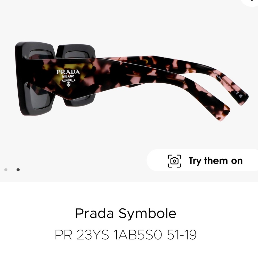 AUTHENTIC Prada PR 23YS
1AB5S0 Black / dark grey Lens
51-19-140